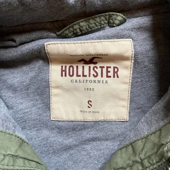 Green hooded Hollister jacket - Picture 3 of 5